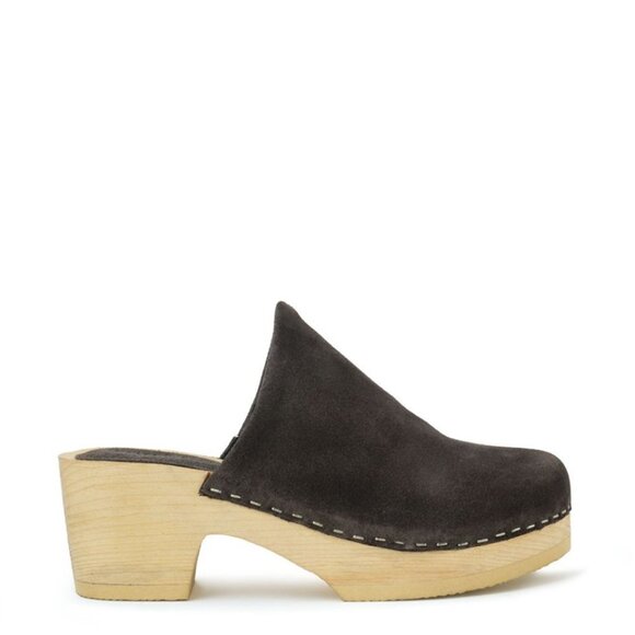 RAG & CO DARCIE TAUPE SUEDE CLOGS Grey Size 8 - Picture 4 of 5